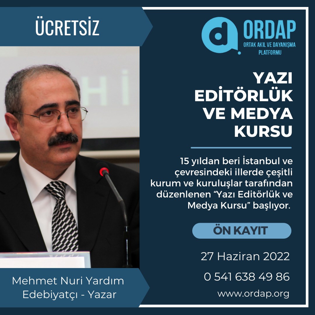 Yazı, Editörlük ve Medya kursu Başlıyor